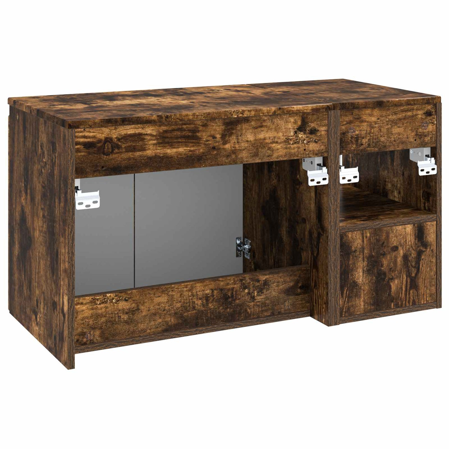 Bathroom Furniture Set 2 pcs Smoked Oak Engineered Wood