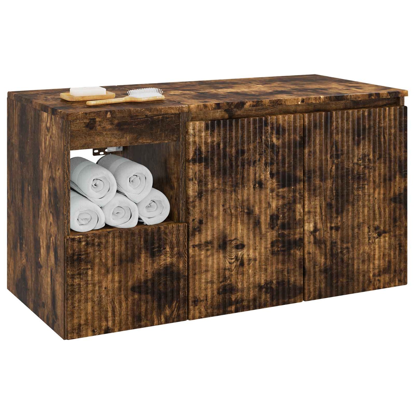 Bathroom Furniture Set 2 pcs Smoked Oak Engineered Wood