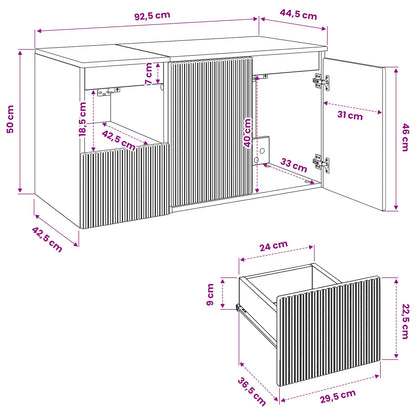 Bathroom Furniture Set 2 pcs Smoked Oak Engineered Wood