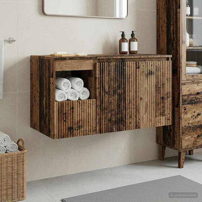 Bathroom Furniture Set 2 pcs Old Wood Engineered Wood