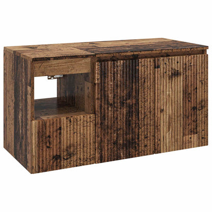 Bathroom Furniture Set 2 pcs Old Wood Engineered Wood