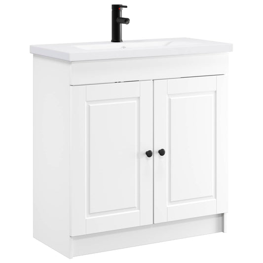 Bathroom Furniture Set White 56 x 37.5 x 81 cm Engineered Wood