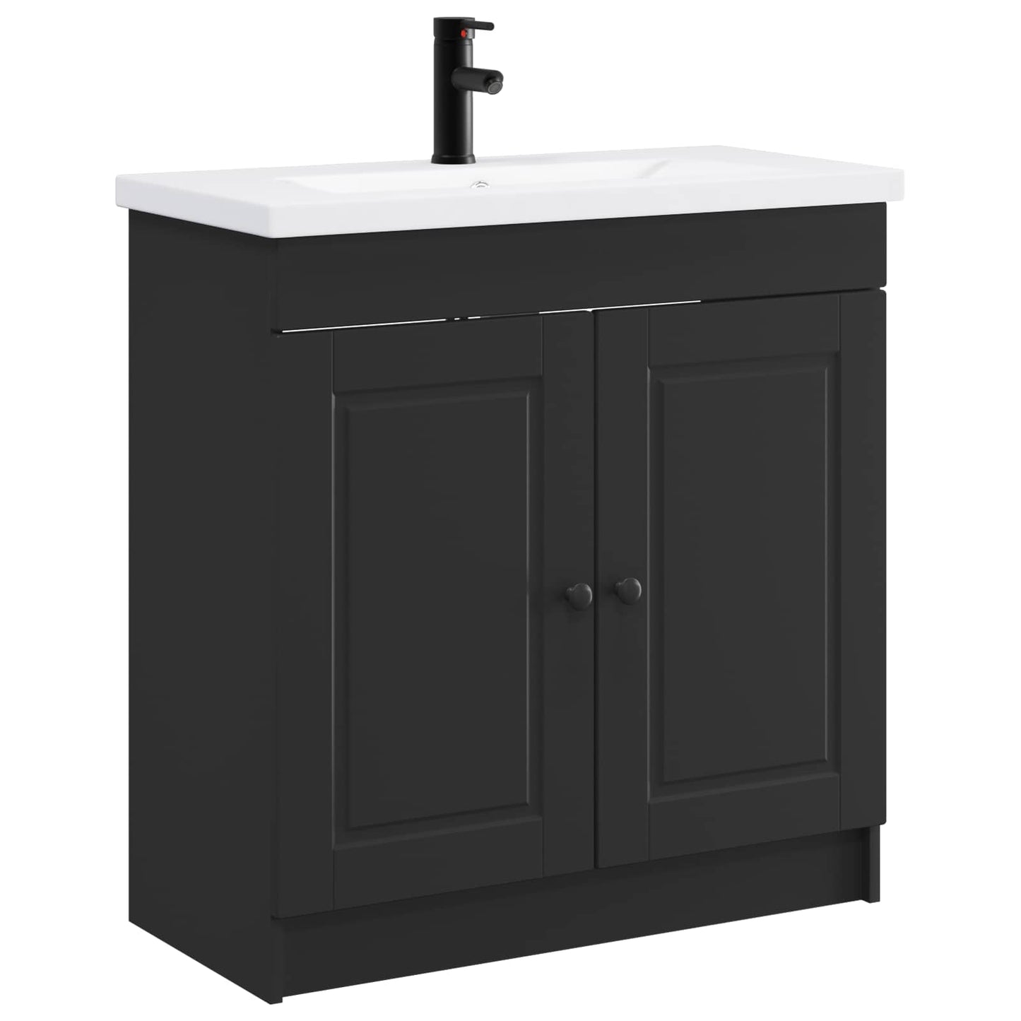 Bathroom Furniture Set Black 56 x 37.5 x 81 cm Engineered Wood