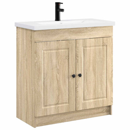 Bathroom Furniture Set Sonoma Oak 56 x 37.5 x 81 cm