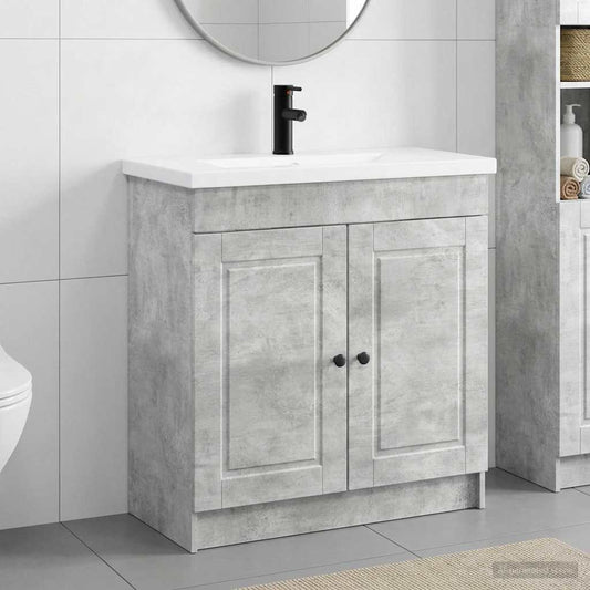 Bathroom Furniture Set Concrete Grey 56 x 37.5 x 81 cm