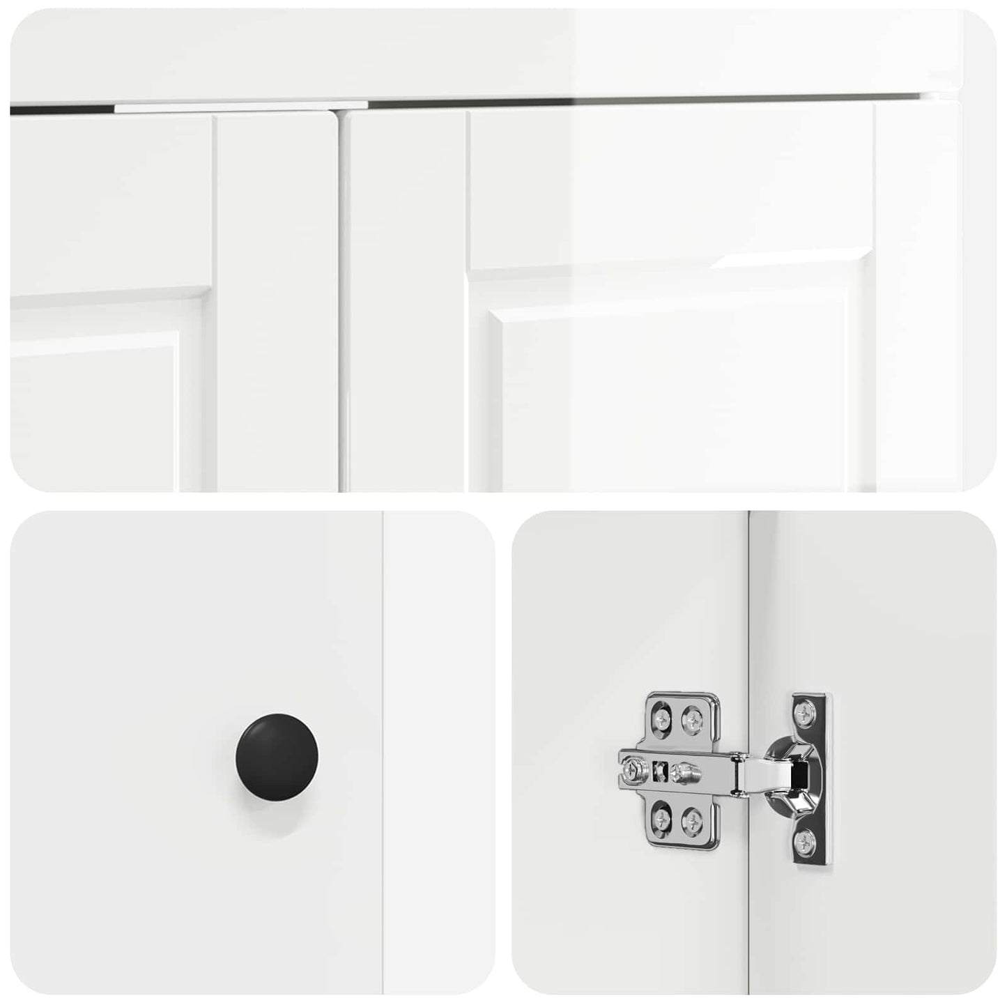 Bathroom Furniture Set High Gloss White 56 x 37.5 x 81 cm