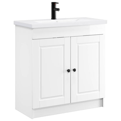 Bathroom Furniture Set High Gloss White 56 x 37.5 x 81 cm