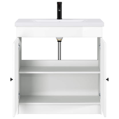 Bathroom Furniture Set High Gloss White 56 x 37.5 x 81 cm
