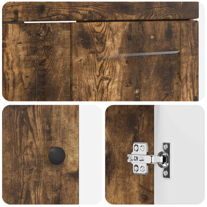 Bathroom Furniture Set Smoked Oak 56 x 37.5 x 81 cm