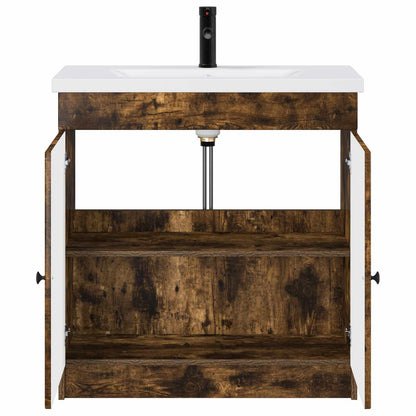 Bathroom Furniture Set Smoked Oak 56 x 37.5 x 81 cm