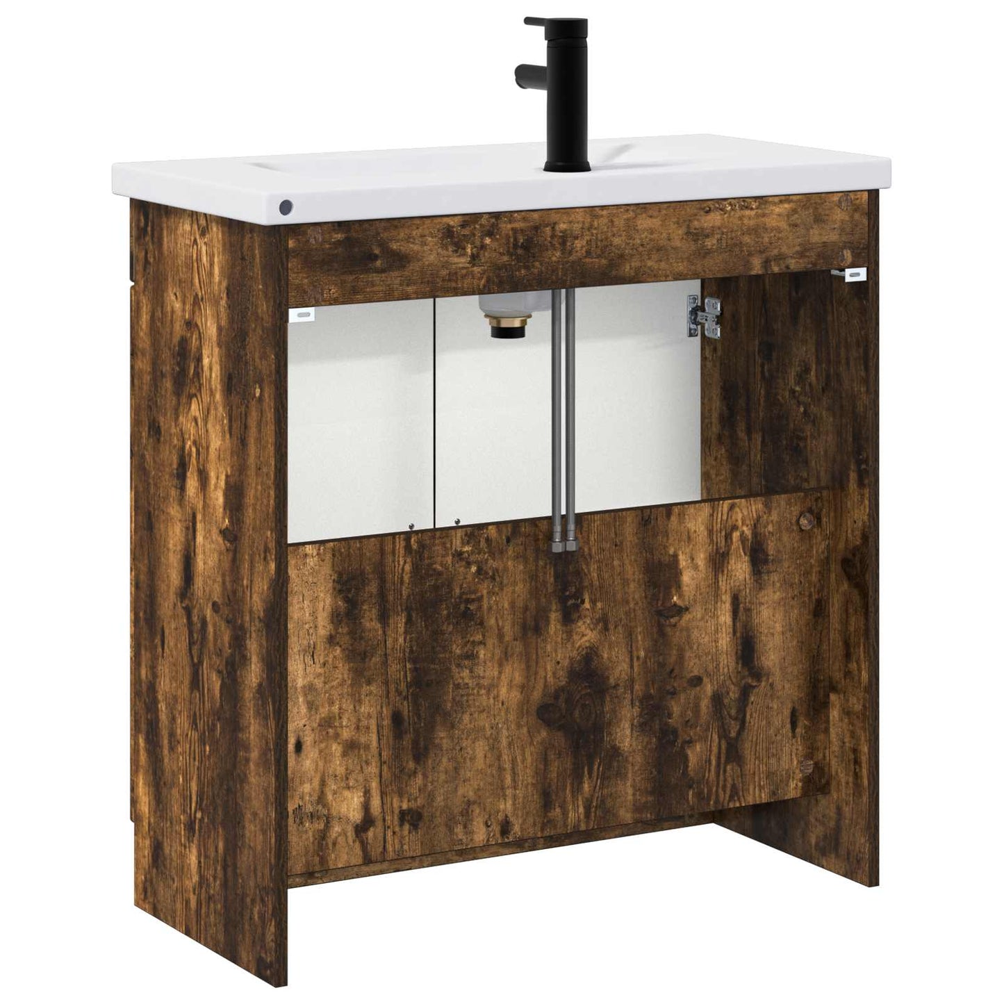 Bathroom Furniture Set Smoked Oak 56 x 37.5 x 81 cm