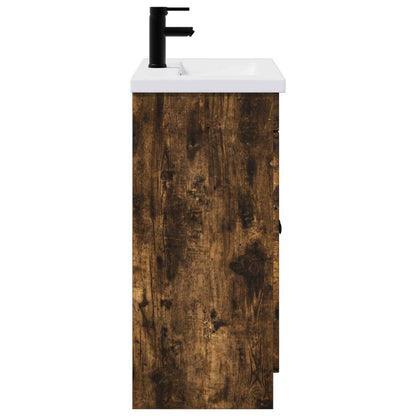 Bathroom Furniture Set Smoked Oak 56 x 37.5 x 81 cm