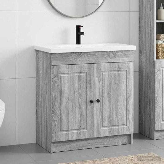 Bathroom Furniture Set Grey Sonoma 56 x 37.5 x 81 cm