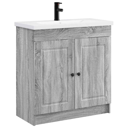 Bathroom Furniture Set Grey Sonoma 56 x 37.5 x 81 cm