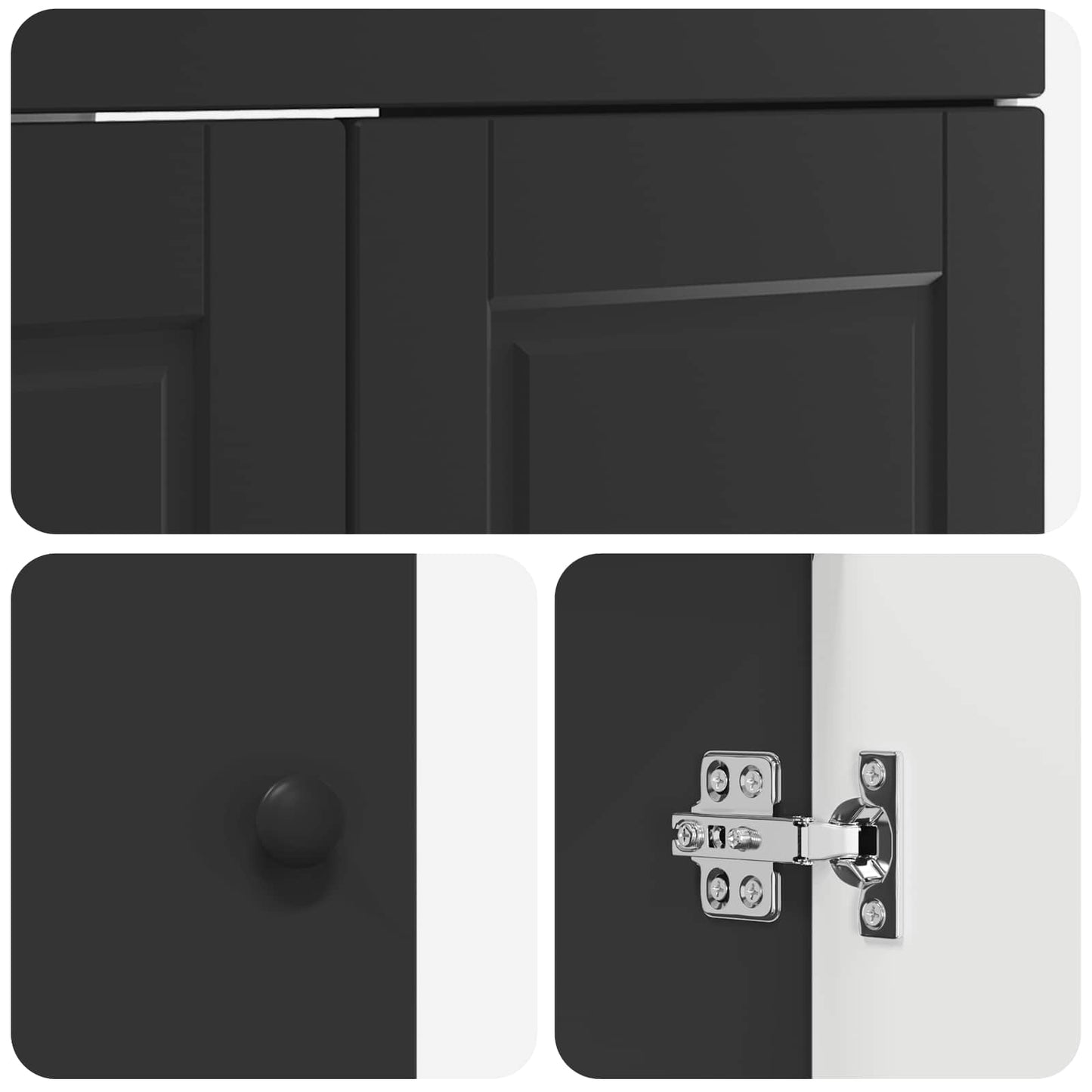 Bathroom Furniture Set Black 78.5 x 37.5 x 81 cm