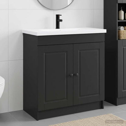 Bathroom Furniture Set Black 78.5 x 37.5 x 81 cm