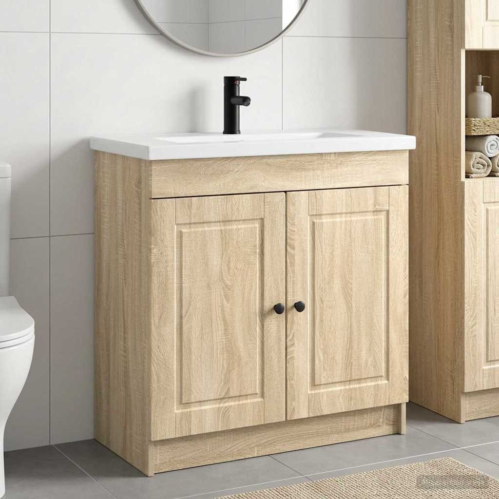 Bathroom Furniture Set Sonoma Oak 78.5 x 37.5 x 81 cm
