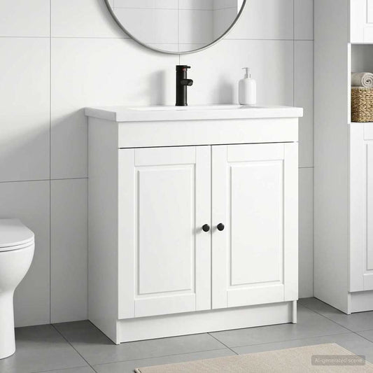 Bathroom Furniture Set High Gloss White 78.5 x 37.5 x 81 cm
