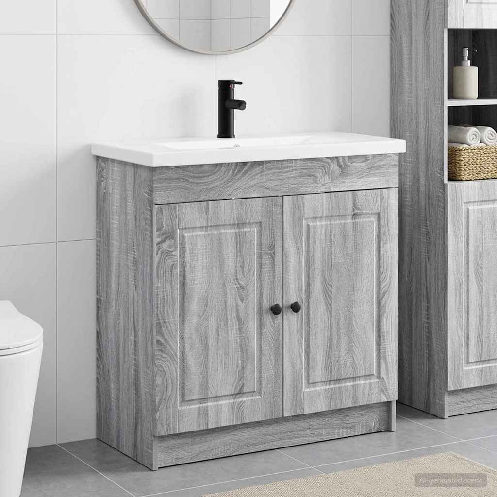 Bathroom Furniture Set Grey Sonoma 78.5 x 37.5 x 81 cm
