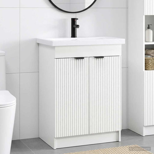 Bathroom Furniture Set White 56 x 37.5 x 81 cm Engineered Wood