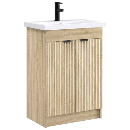 Bathroom Furniture Set Sonoma Oak 56 x 37.5 x 81 cm