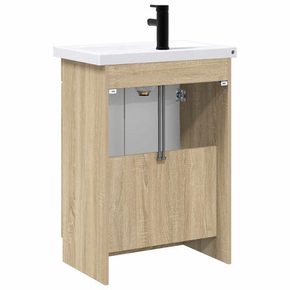 Bathroom Furniture Set Sonoma Oak 56 x 37.5 x 81 cm