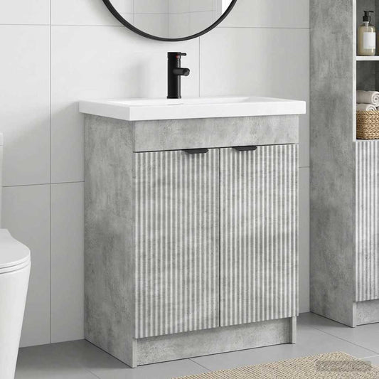 Bathroom Furniture Set Concrete Grey 56 x 37.5 x 81 cm