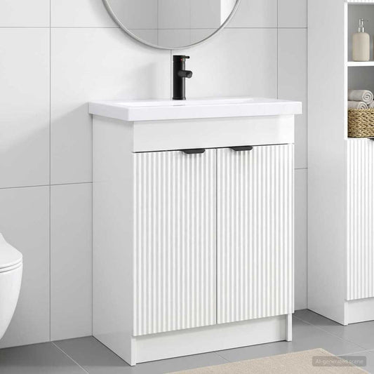 Bathroom Furniture Set High Gloss White 56 x 37.5 x 81 cm