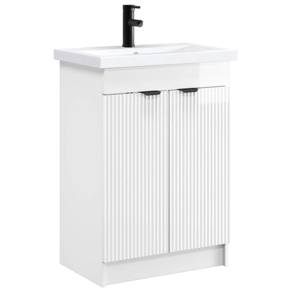 Bathroom Furniture Set High Gloss White 56 x 37.5 x 81 cm