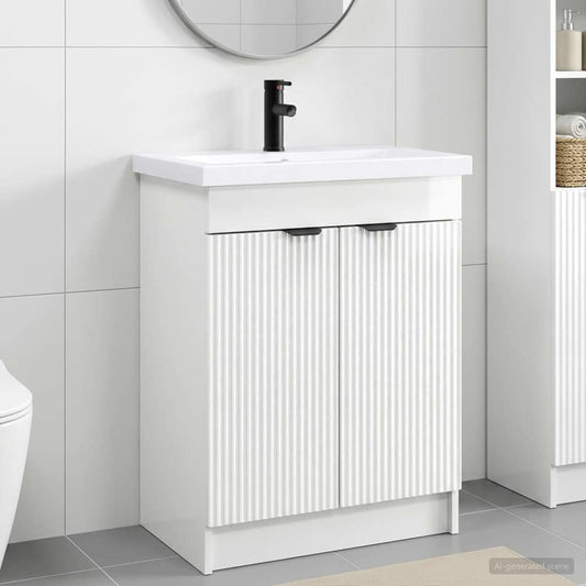 Bathroom Furniture Set High Gloss White 78.5 x 37.5 x 81 cm