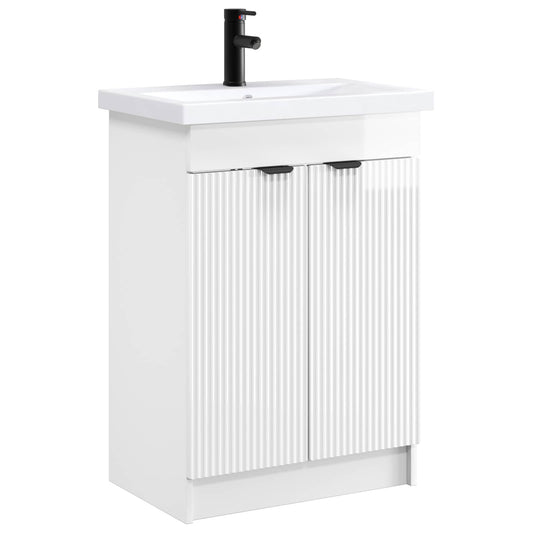 Bathroom Furniture Set High Gloss White 78.5 x 37.5 x 81 cm