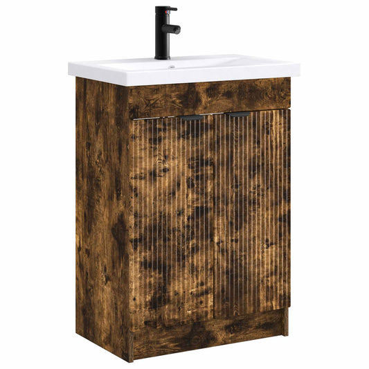 Bathroom Furniture Set Smoked Oak 78.5 x 37.5 x 81 cm