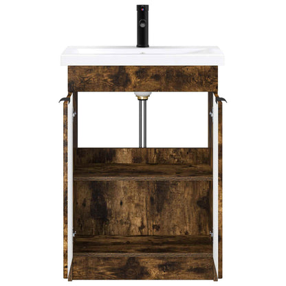 Bathroom Furniture Set Smoked Oak 78.5 x 37.5 x 81 cm
