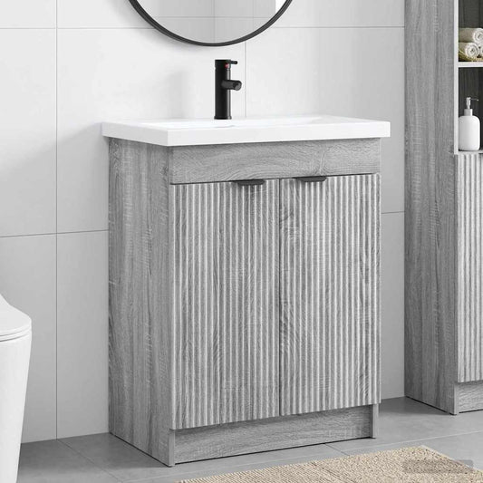 Bathroom Furniture Set Grey Sonoma 78.5 x 37.5 x 81 cm