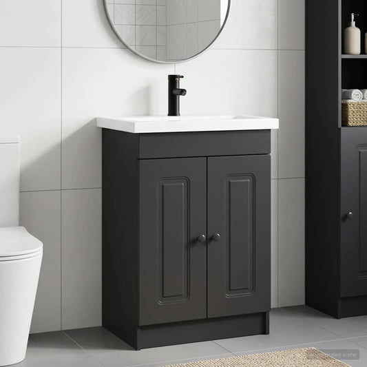Bathroom Furniture Set Black 56 x 37.5 x 81 cm Engineered Wood