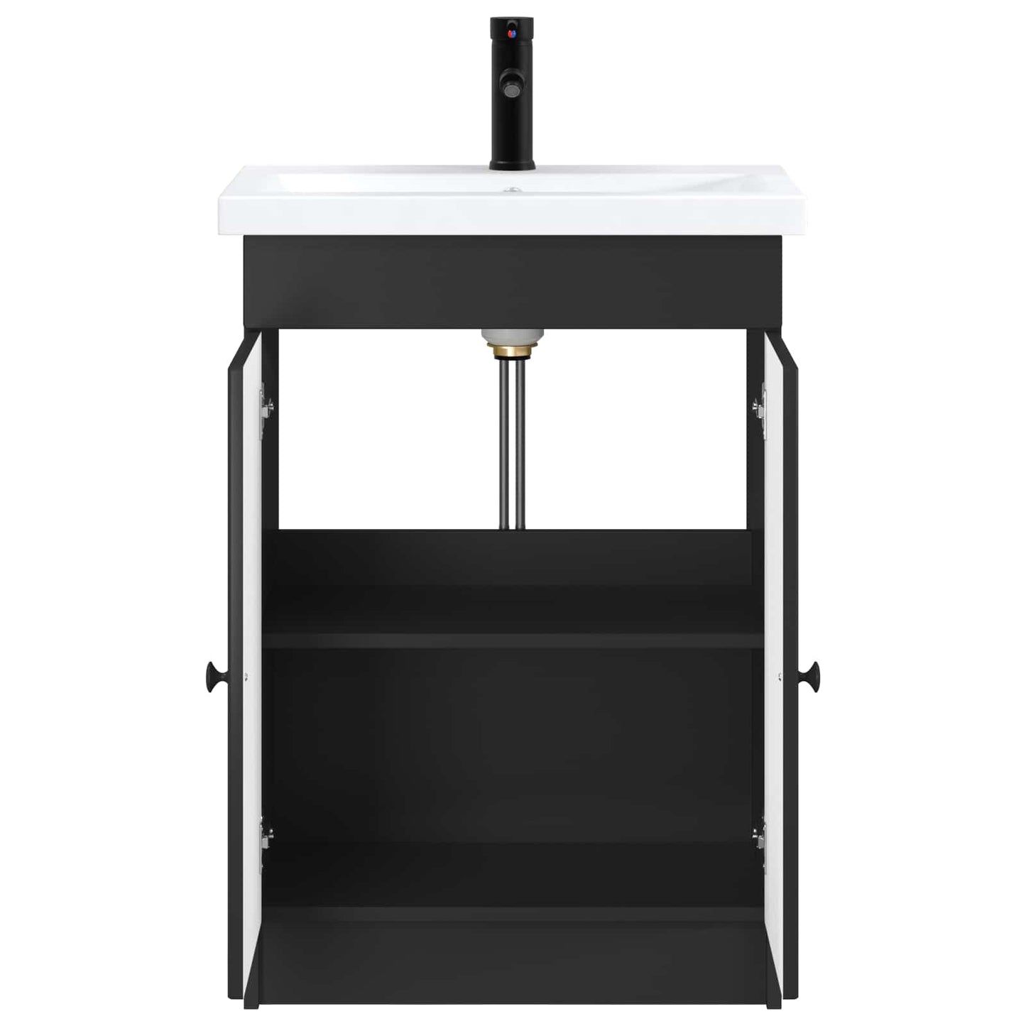 Bathroom Furniture Set Black 56 x 37.5 x 81 cm Engineered Wood