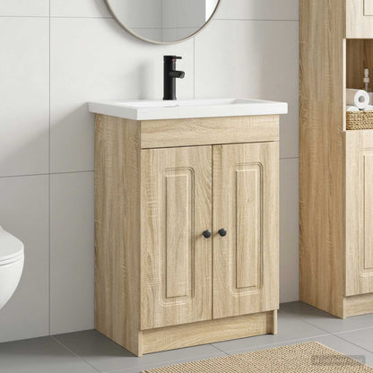 Bathroom Furniture Set Sonoma Oak 56 x 37.5 x 81 cm