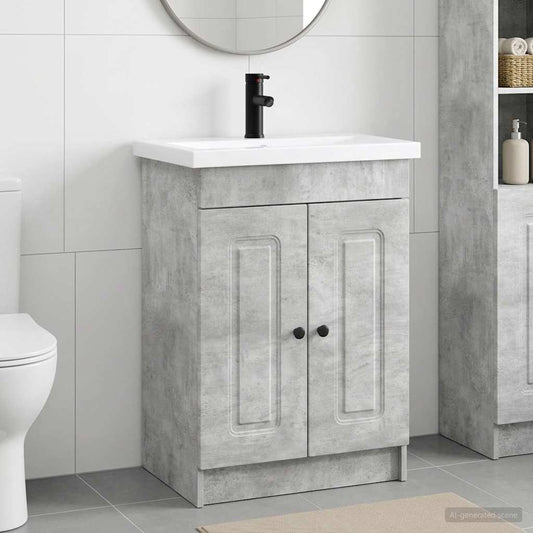 Bathroom Furniture Set Concrete Grey 56 x 37.5 x 81 cm