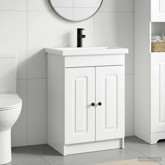 Bathroom Furniture Set High Gloss White 56 x 37.5 x 81 cm