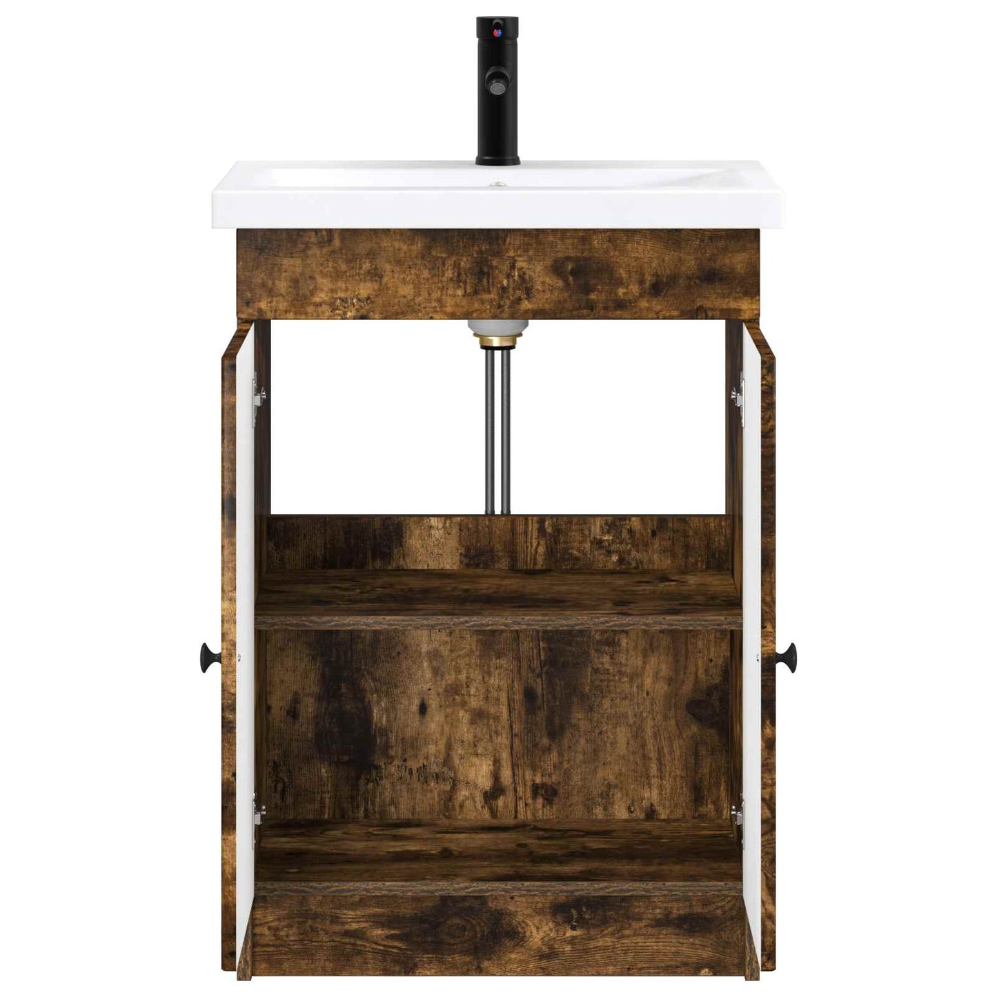 Bathroom Furniture Set Smoked Oak 56 x 37.5 x 81 cm