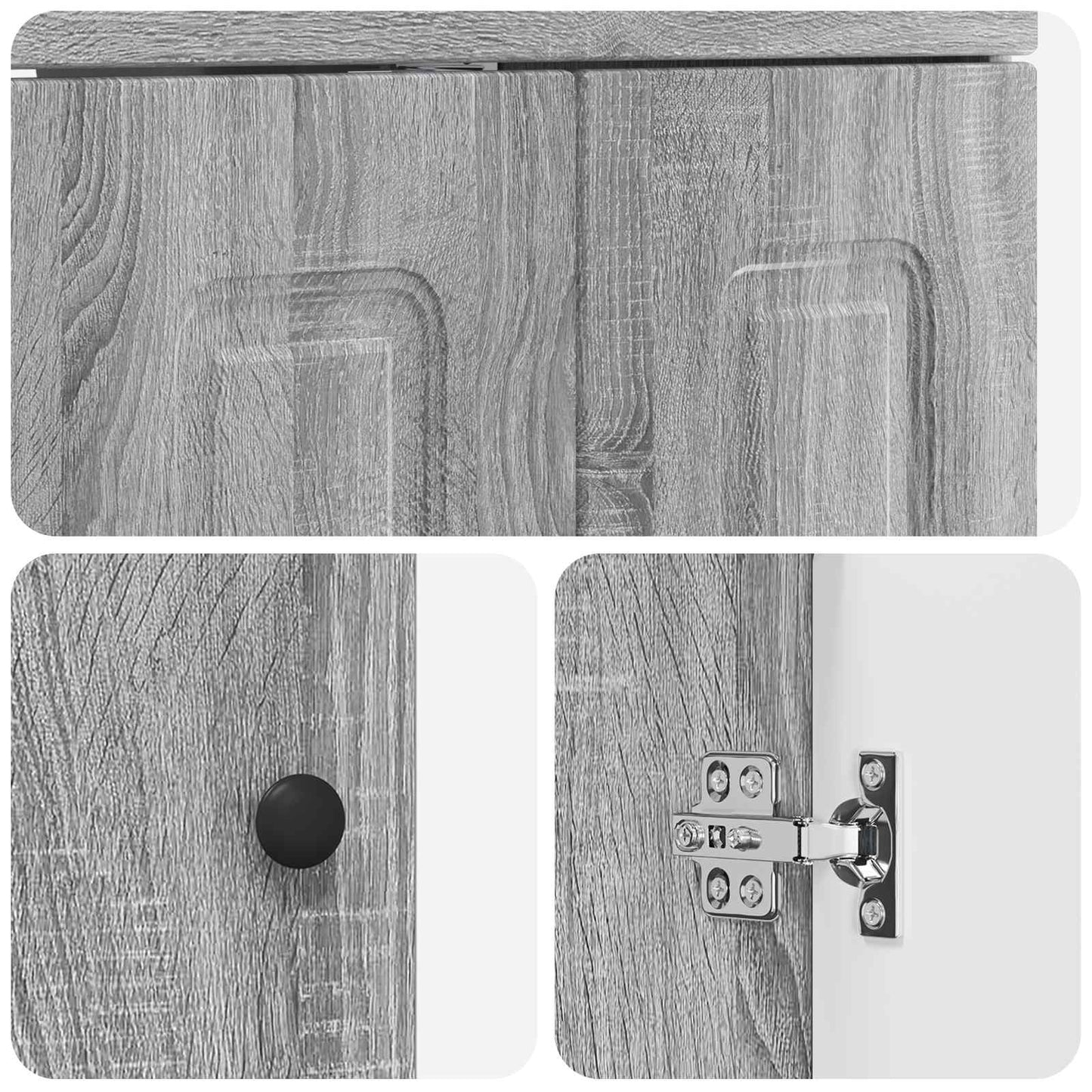 Bathroom Furniture Set Grey Sonoma 56 x 37.5 x 81 cm