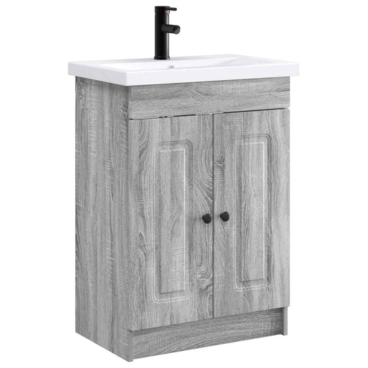 Bathroom Furniture Set Grey Sonoma 56 x 37.5 x 81 cm