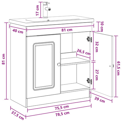 Bathroom Furniture Set Concrete Grey 78.5 x 37.5 x 81 cm
