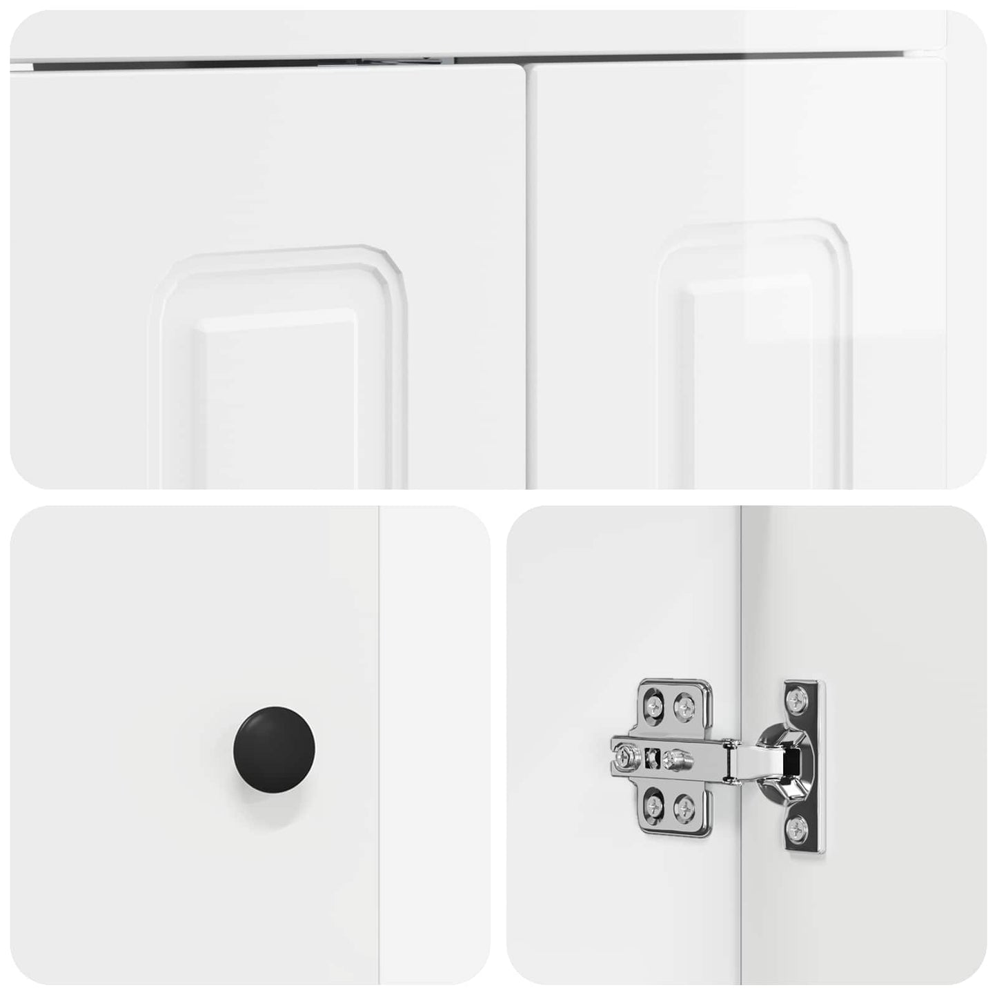 Bathroom Furniture Set High Gloss White 78.5 x 37.5 x 81 cm