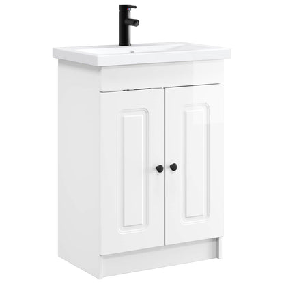 Bathroom Furniture Set High Gloss White 78.5 x 37.5 x 81 cm