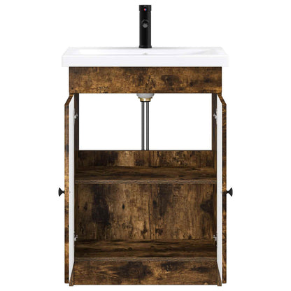 Bathroom Furniture Set Smoked Oak 78.5 x 37.5 x 81 cm