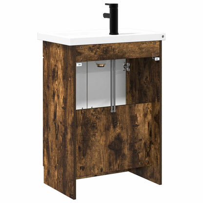 Bathroom Furniture Set Smoked Oak 78.5 x 37.5 x 81 cm