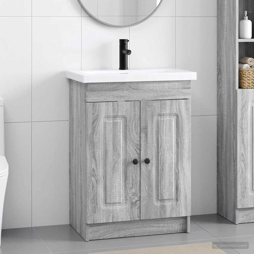 Bathroom Furniture Set Grey Sonoma 78.5 x 37.5 x 81 cm
