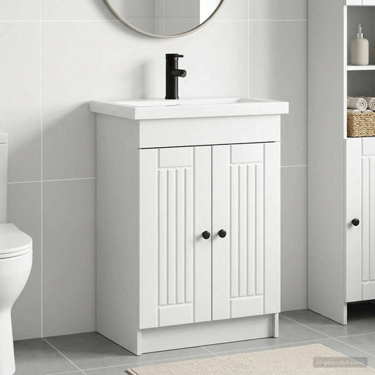 Bathroom Furniture Set White 56 x 37.5 x 81 cm Engineered Wood