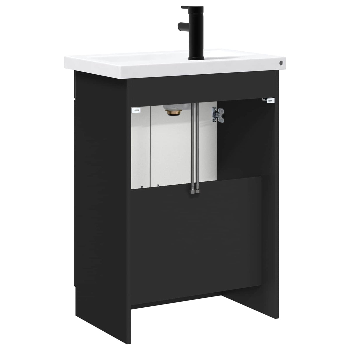 Bathroom Furniture Set Black 56 x 37.5 x 81 cm Engineered Wood